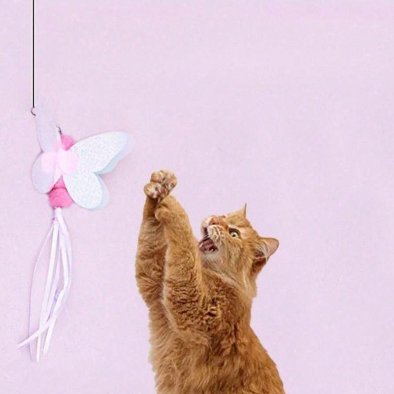 1 Piece Cat Teasing Stick Interactive Toy, Pet Artificial Feather Bell Refill Replacement Catcher Product, Suitable For Cat Exercise