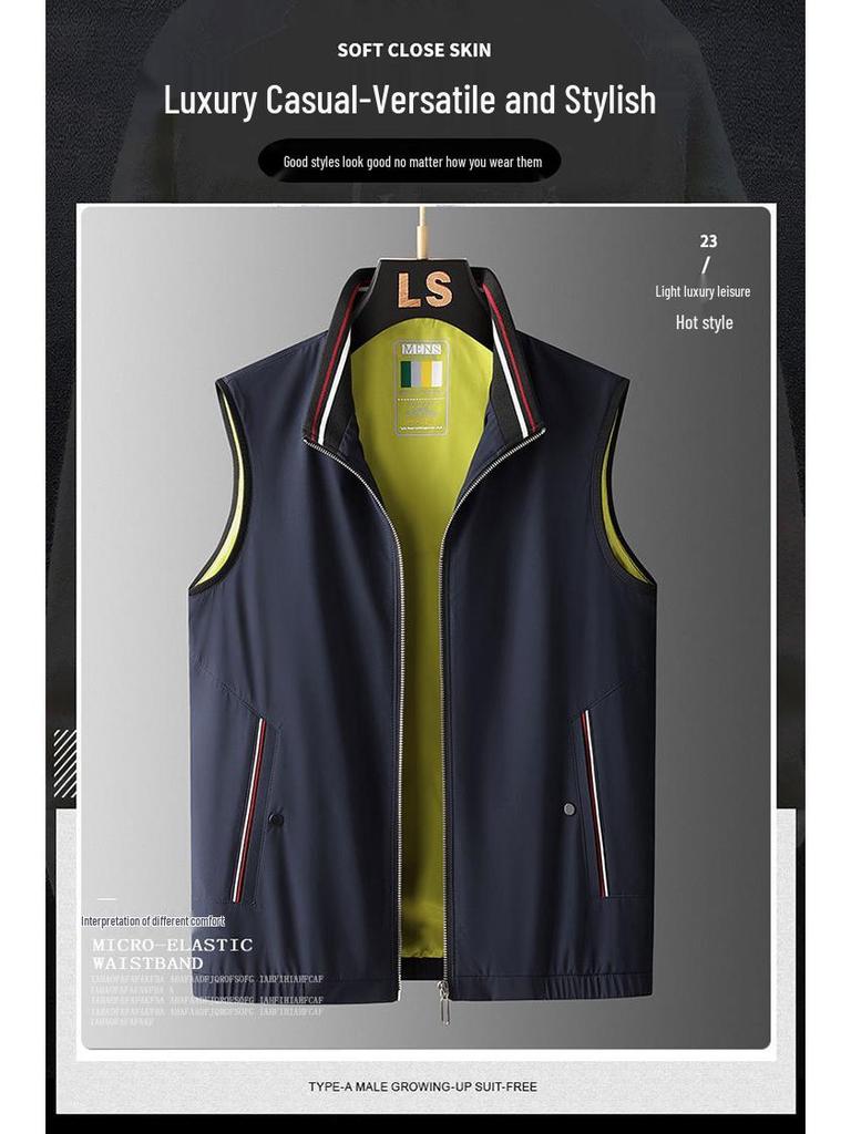 Men's High-End Detachable Hooded Vest: Stylish, Casual, Sleeveless Outdoor Sportswear for Spring and Autumn
