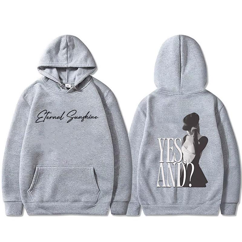 Ariana Grande Yes and Double Sided Graphic Hoodie Unisex Casual Fashion Oversized Sweatshirt Men Women's Hip Hop Rock Hoodies