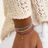 Vlen Natural Stone Beaded Bracelets for Women Stacking Tiny Dainty Bracelet Summer Beach Jewelry Boho Pulseras