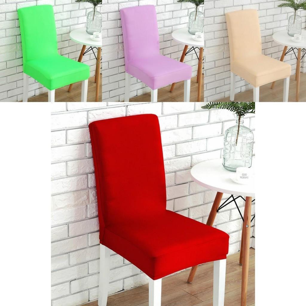 Weicher Stuhlbezug Einfarbig Elastische Überwürfe für Esszimmer