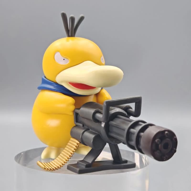 Hot Sale Pokemon Serie Psyduck Gatling Gun Figure Toys Cute Duck Collection Creative Models Anime Peripheral Ornaments Boy Gifts