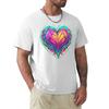 Copy Of Artistic Neon Valentines Heart 4 Tshirt Worker Basic Short Sleeve Tee