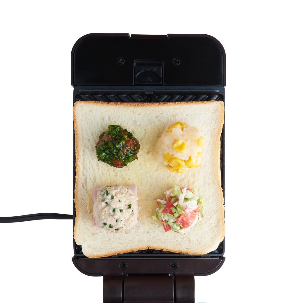 Opiekacz do kanapek na ćwiartki Mini Rozmiar 5 x 5 Rozmiar 4 Dzielony Wymienny Płyta 2WAY Przekąska Retro Słodki [Toffy] K-HS6 (Jasnoniebieski) Kwartał/Standard K-HS6-PA