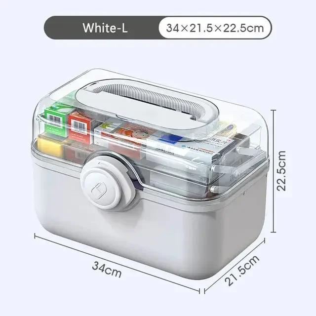 3 Layers Large Capacity Medicine First Aid Kit Medicines Split Multi-Layer Storage Boxes Portable Plastic Medical Box Household