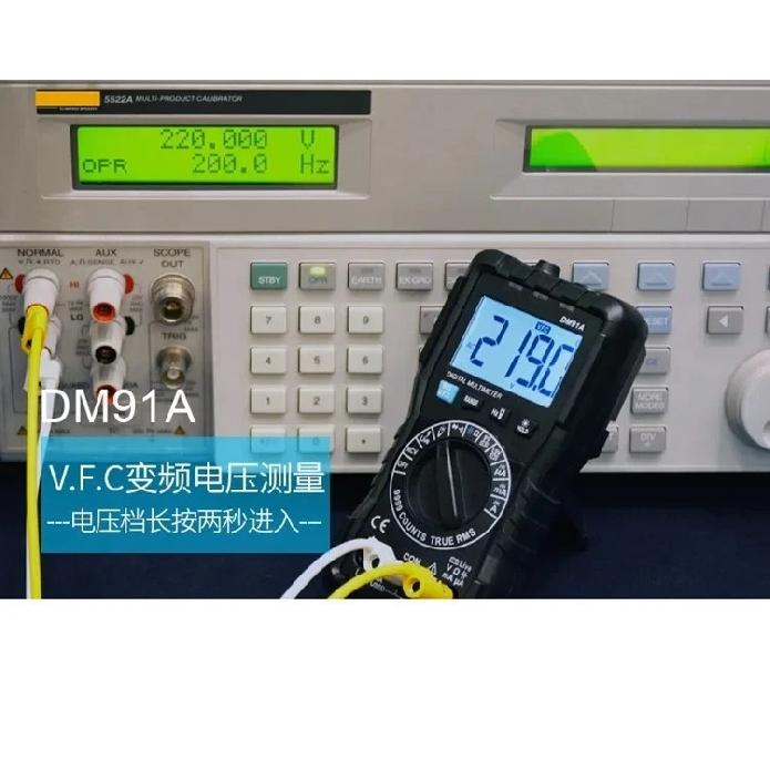 Mini Digital Multimeter9999 Counts True RMS Auto Range AC/DC Volt Amp Ohm Diode Continuity Capacitance Tester DM91A