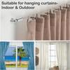 Wall Mount Art Projects Display Curtain Rod Set (5 Meters) with 20 Clips - Stainless Steel Photo Hanging Clothesline Window Curtain Tension