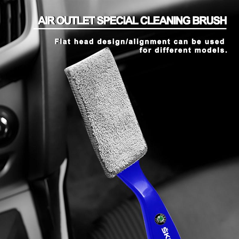 Car Air Conditioning Air Outlet Cleaning Dust Removal Soft Brush Cleaning Tool For Skoda Octavia MK2 MK3 2 3 A7 Fabia Karoq Kodiaq Superb Rapid Kamiq