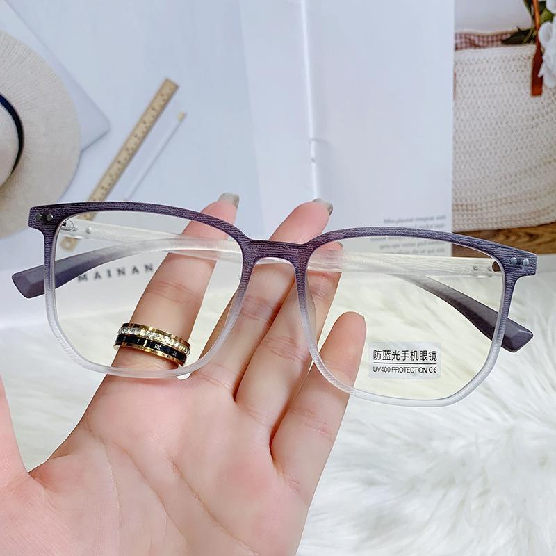 

TR Антисиние очки, женские очки в деревянной оправе в стиле ретро, ​​мужские очки с большим лицом и лептином и близорукостью. Anti-blue lens