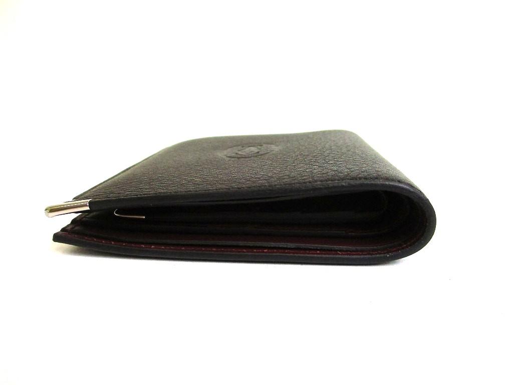Authentic Cartier Must de Cartier Black Leather Bifold Bill Wallet Purse #b279  Seller refurbished