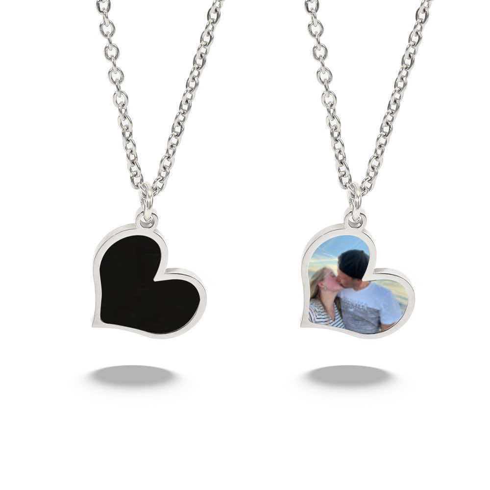 Personalized Color-Changing Stainless Steel Necklace for Men & Women - Custom Photo Christmas Souvenir