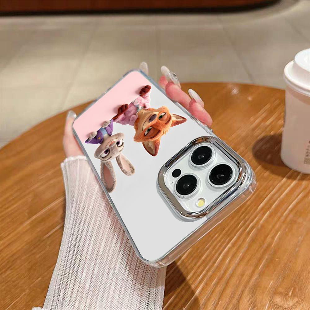 Z-ZootopiaS Nick Judy Phone Case For Iphone 17 16 15 14 13 12 11 Pro Max Xr Air Plus Silicone Cover Silver Hard Shell Cover