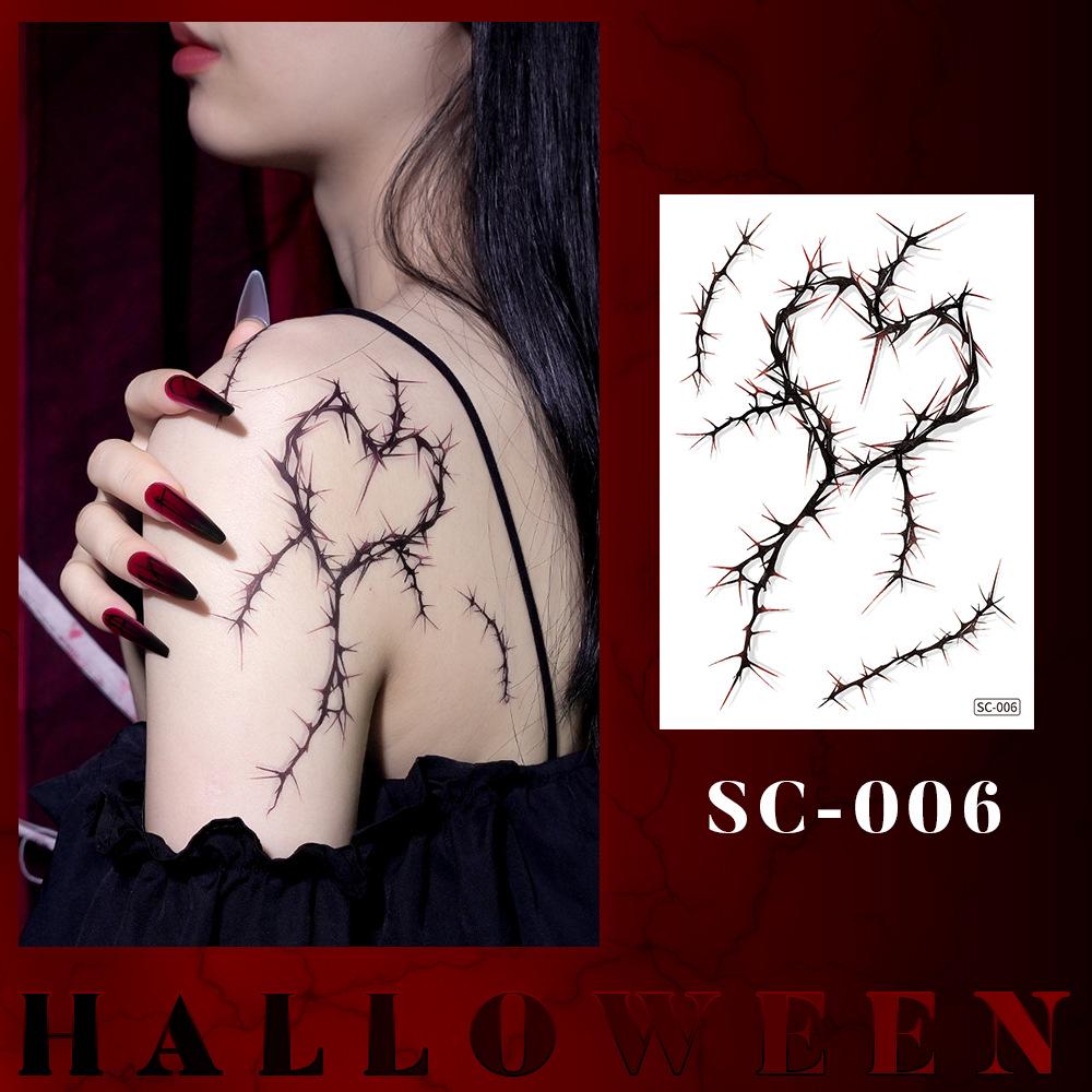 Waterproof Halloween Tattoo Stickers: Realistic Scars, Veins, and Cracks for Face and Arms