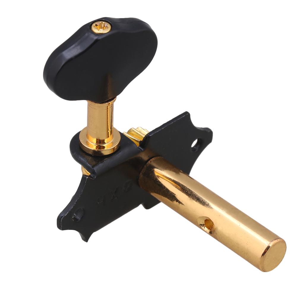 Yibuy Zinc Alloy Black Golden Open Style Guitar Machine Head Tuning Pegs Locking Tuners 3L 3R 18:1 for Classical Guitar
