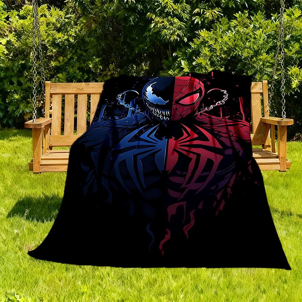 1pc Venom Spider-Man Outdoor Blanket Lightweight Flannel, Soft & Warm, All-Season Use for Sofa, Outdoor, Camping, Living Room, Office076