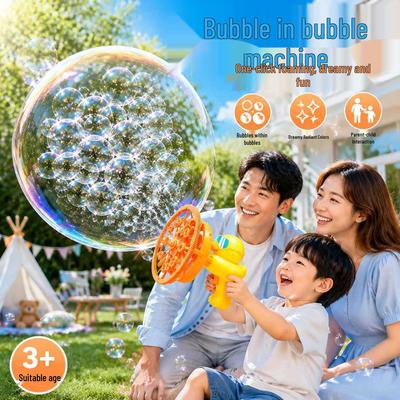Double Bubble Handheld Automatic Bubble Machine for Kids & Adults – Perfect Outdoor Gift