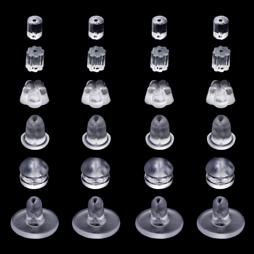 200-2000pcs/lot Clear Soft Silicone Rubber Earring Back Stoppers For Stud Ear Plugging DIY Earrings Jewelry Making Accessories