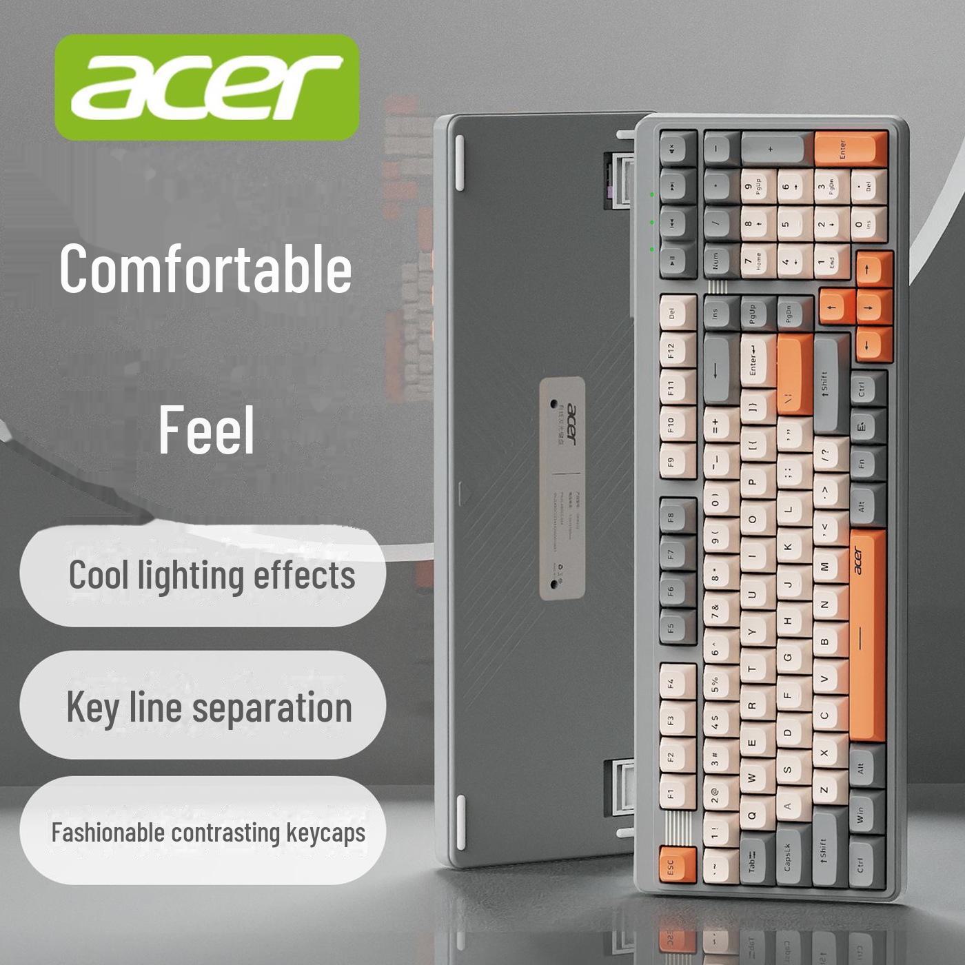 

Acer OKW222 Цветная светящаяся проводная USB-клавиатура со стильными контрастными колпачками клавиш для офиса, печати и игр OKW222 Keyboard