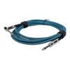 6.5mm Guitar Cable Right Angle To Straight Connector Nylon Braided Noise Reduction Guitar Connection Cord 3 Meters Blue