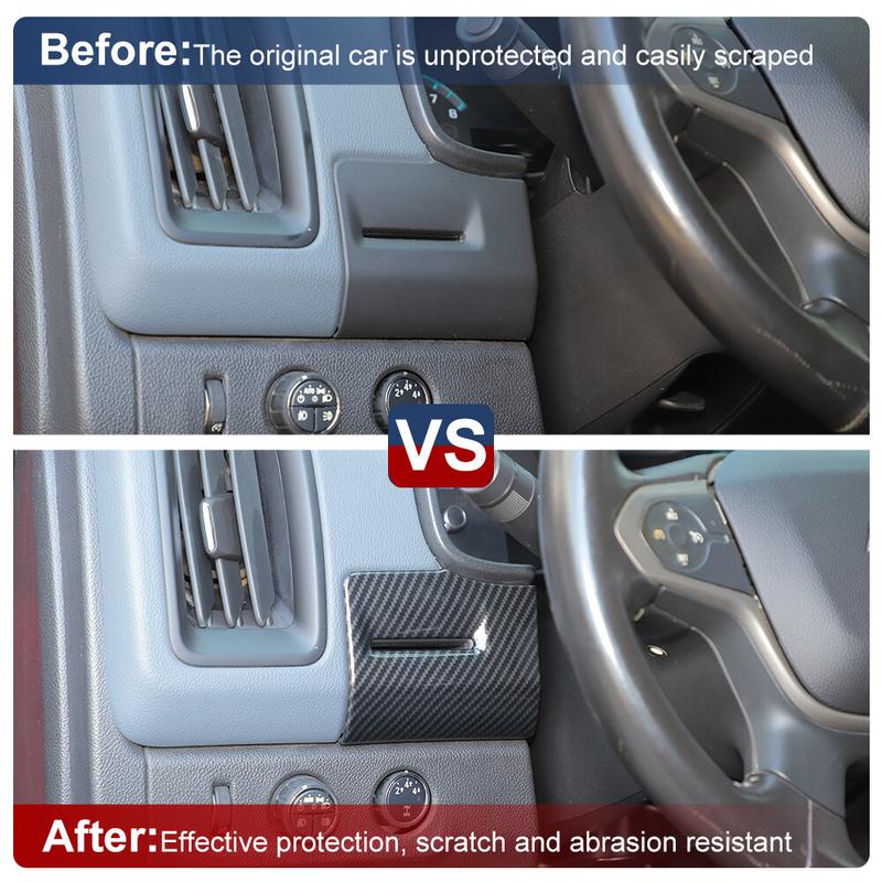 Carbon Fiber Inner Dash Card Jack Socket Slot Cover Trim For Chevy Colorado 14+