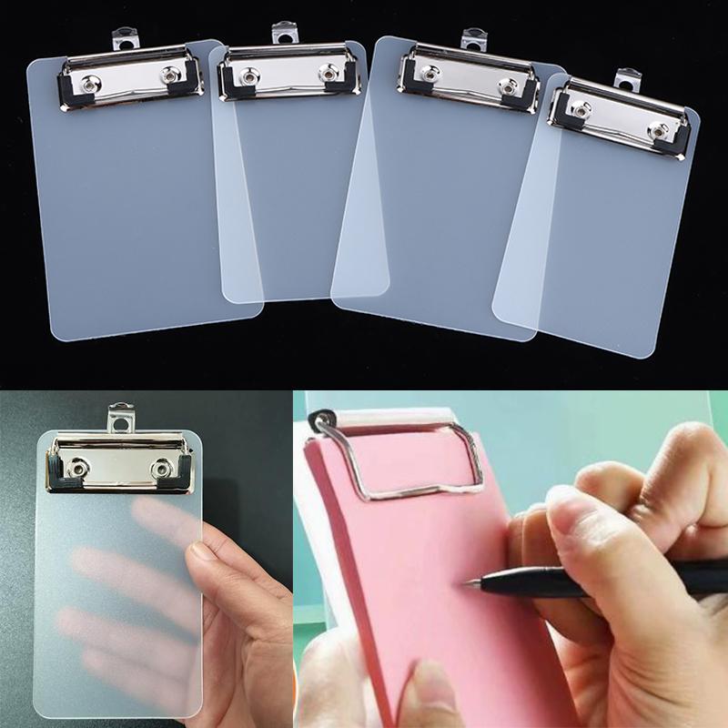 1/3Pcs Portable Transparent Clipboard With Hanging Hook Mini Clear Writing Board Hanging Office School Supplies