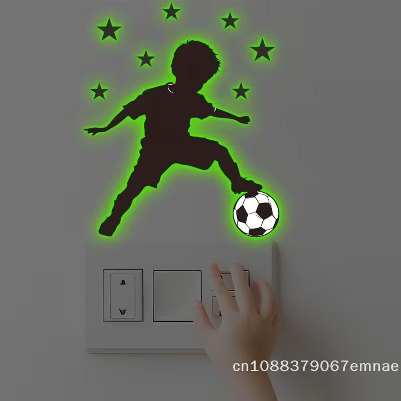 Glow-In-The-Dark Self-Adhesive Switch Sticker Removable Wall Decal for Bedroom Living Room Home Decor Night Light Switch Marker