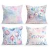 Watercolor Christmas  Cushions Pillowcase Polyester Cushion Cover Throw Pillow Pillowcover Home Car Sofa Decor