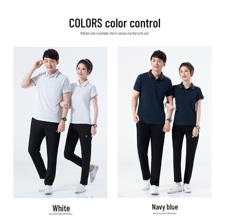 Custom Lapel Polo Shirt for Couples - Unisex Short Sleeve Casual Workwear with Printed Logo.