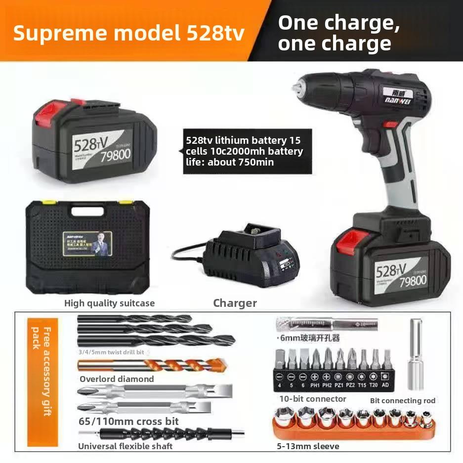 

NANWEI 120N Industrial Brushless Lithium Battery Wrench, Ultra-High Torque Cordless Electric Wrench and Screwdriver, Easily Removes Car Tires 1 battery