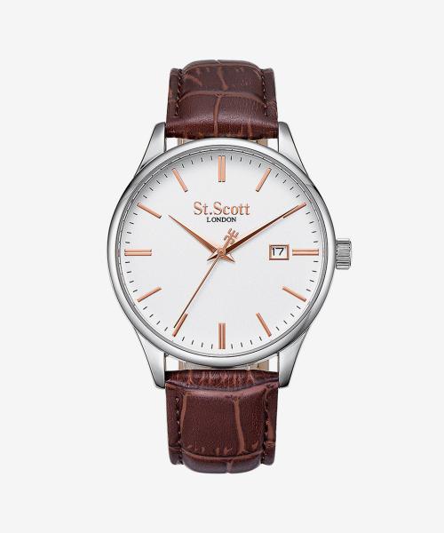 [ST.SCOTT LONDON] ST.SCOTT LONDON Simple Line Date Leather Watch ST7109L-SSC ST7109L-SSC