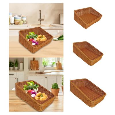 Geflochtener Korb, Rustikaler Stil, Multifunktionales Snacktablett, Brotkorb, Obst