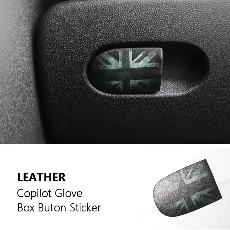 1PC Car Glove Box Handle Decorative Storage Box Leather Sticker For MINI COOPER S For F55 F56 F57 F54 F60 Car Interior Stickers