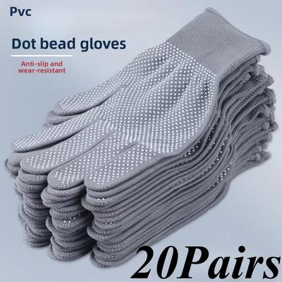 20 Pairs of Gloves Anti-Slip Dotted Gloves for Labor Protection, Driving, and Gardening