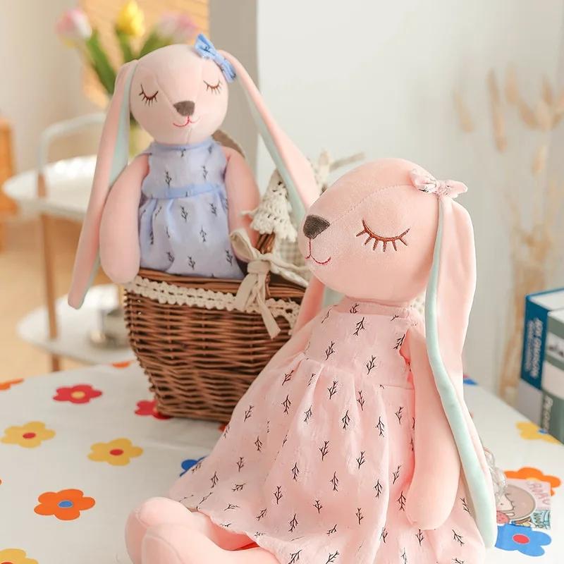 35CM  Long Ears Rabbit Plush Toy Baby Sleep Comfort Doll Stuffed Soft Animal Toy Children Girl Room Decoration