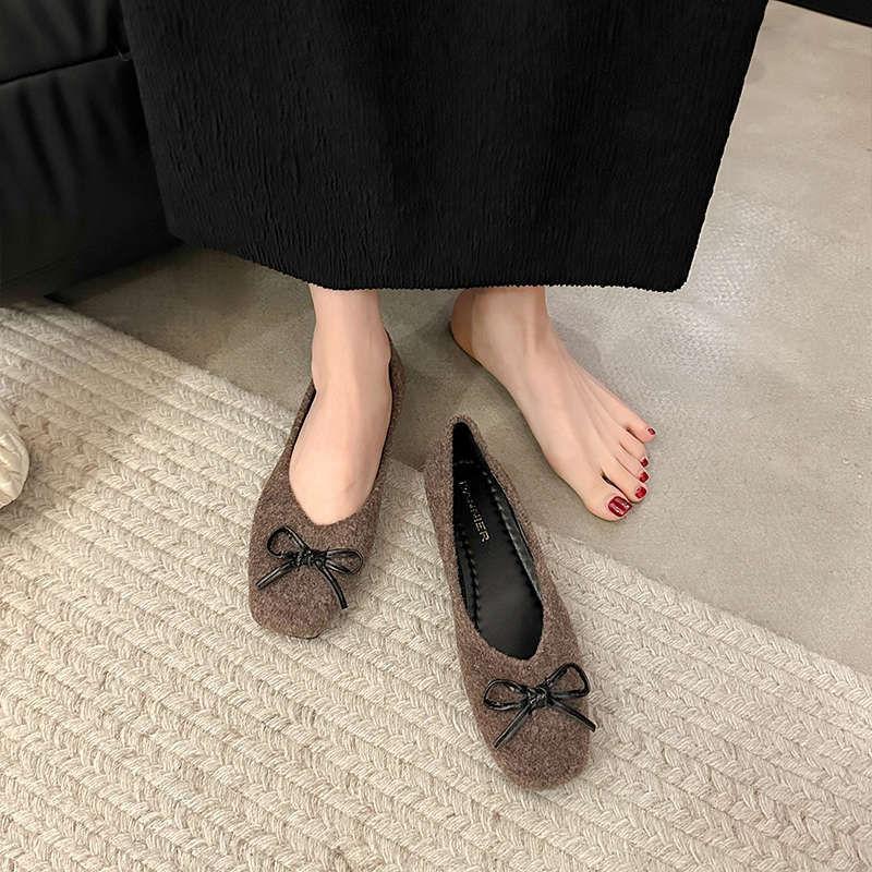 Large Size Women's Shoes 41 To 43 Wide Fat Feet 2025 New French Mary Jane Shoes Children's Flats