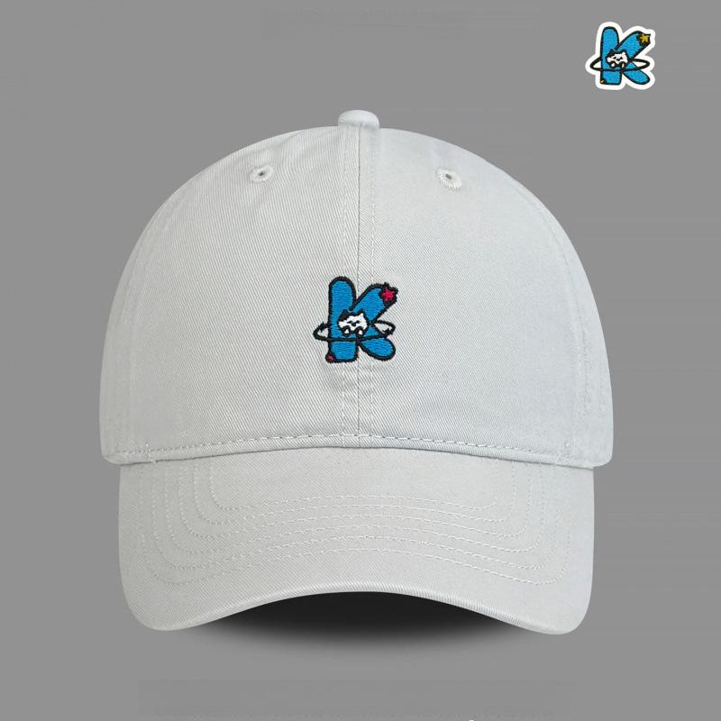 Anime Style Letter K Kitten Embroidery Baseball Cap Female Versatile Four Seasons Shade Cap Male