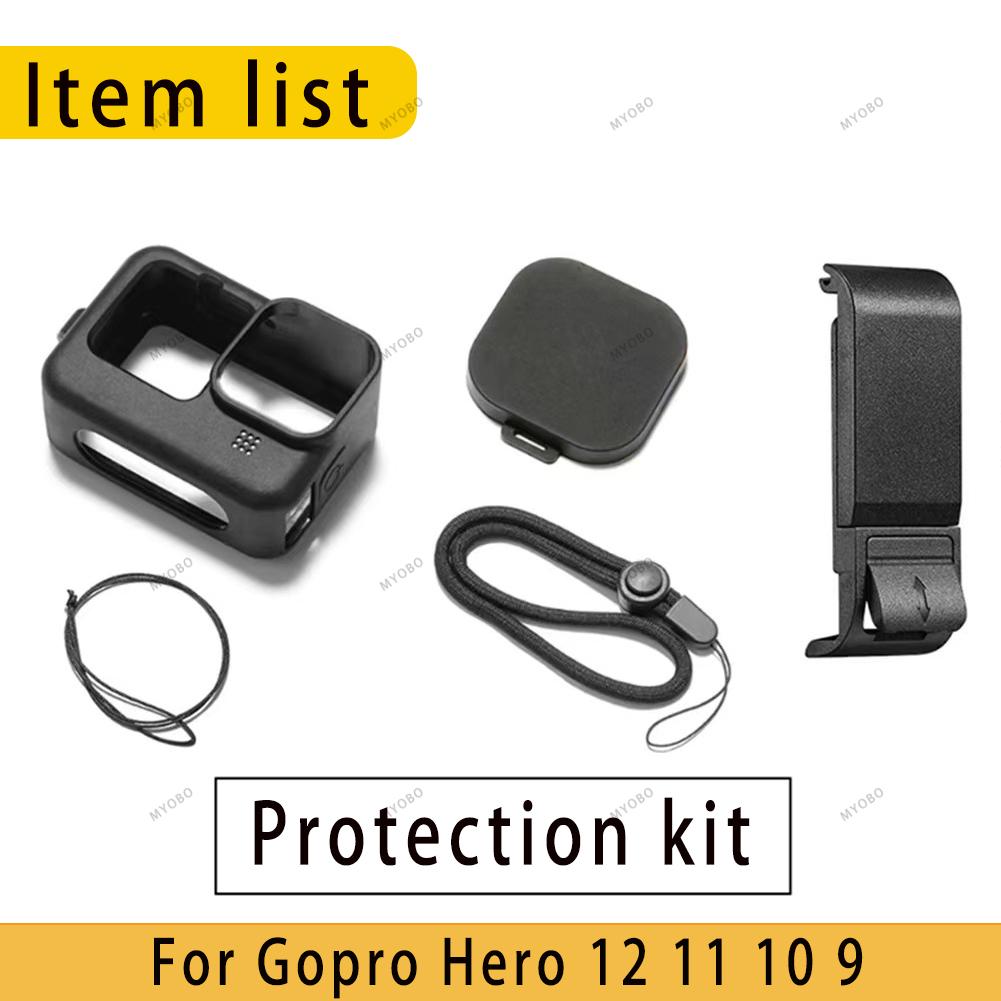 Storage Bag for Gopro Hero 13 12 11 10 Carrying Case Flip Battery Side Cover Screen Protectors Film for Go Pro Hero Accessories
