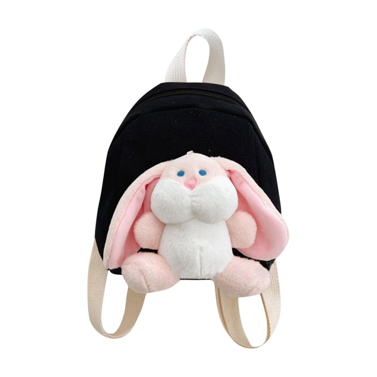 

Kindergarten Cartoon Bunny Backpack Stylish Boys And Girls Cute Schoolbag One Size чёрный
