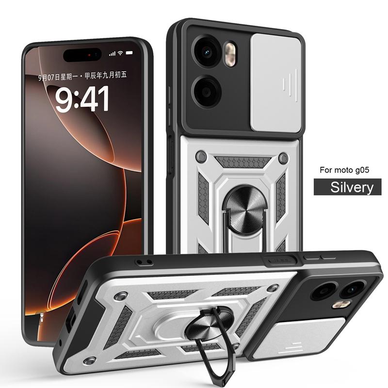 For Motorola Moto G05 Case Car Magnetic Holder Ring Shockproof Armor Phone Cover For Moto G05 G 05 MotoG05 Lens Protection Funda