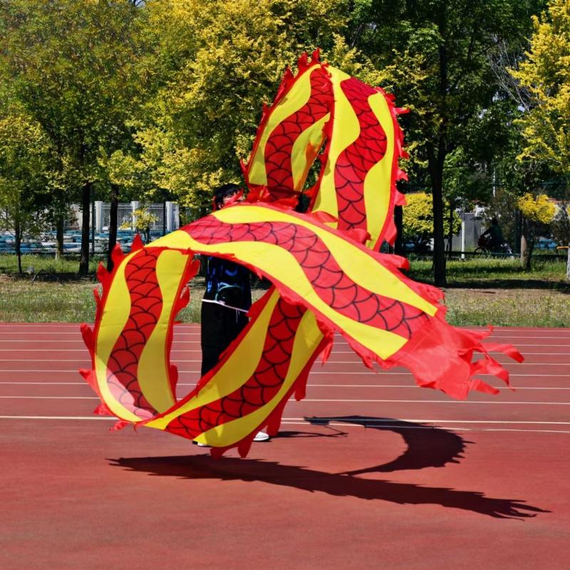 Dragon Dance Ribbon with Head Chinese New Year Gift Festival Performance Props Outdoor Fitness Wu Long Products