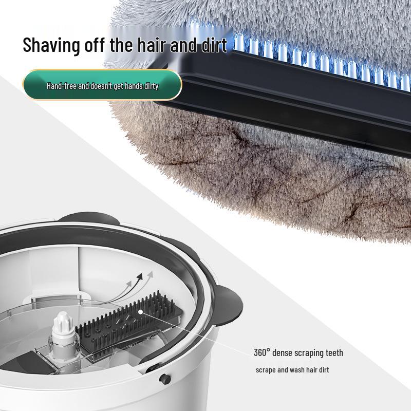 Meitianle Rotating Mop: Clean & Dirty Separation, Lazy Household Cleaning Tool, Durable Pole, Trending Item.