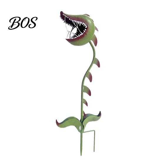 Lawn Decoration Carnivorous Plant Garden Stake, Metal Flytrap Sculpture, Whimsical Yard Art Outdoor Decor for Patio Walkway Flower Bed Porch Sculpture