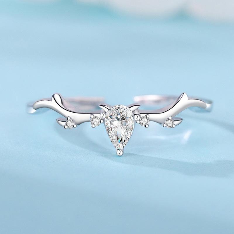barbie Ring [Pure Silver·Original Design] Antler Open Ring, Temperament and High-end Original Ins Style Confession Exquisite Gift Box ZJYJZ-YS-136
