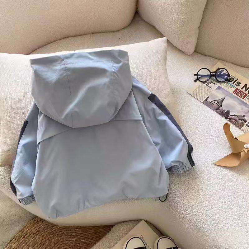 Boys' Windproof Hooded Jacket for Spring/Autumn Hiking