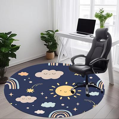 1 Stück Sonnenblume, Regenbogen Stuhlteppich für das Büro, Weiche Flanell-Überwurfmatte, Perfekt für Büro, Feiertagsparty Dekorationsauswahl yy260209052