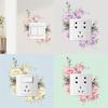 1PC Fresh Green Leaf Sunflower Switch Sticker Decorative Socket Cover For Home Wall Decor