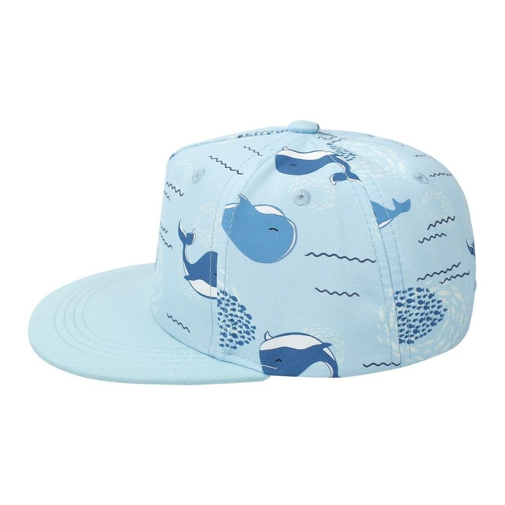

Five-Panel Structure Toddler Flat Brim Cap Cartoon Print Baseball Hat Unisex Design