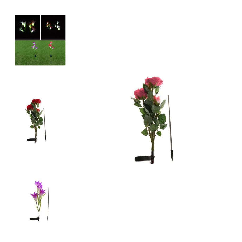 Versatile Solar Power Lily Rose Garden Stake Lamp Enhancing Landscape With Timeless Charm