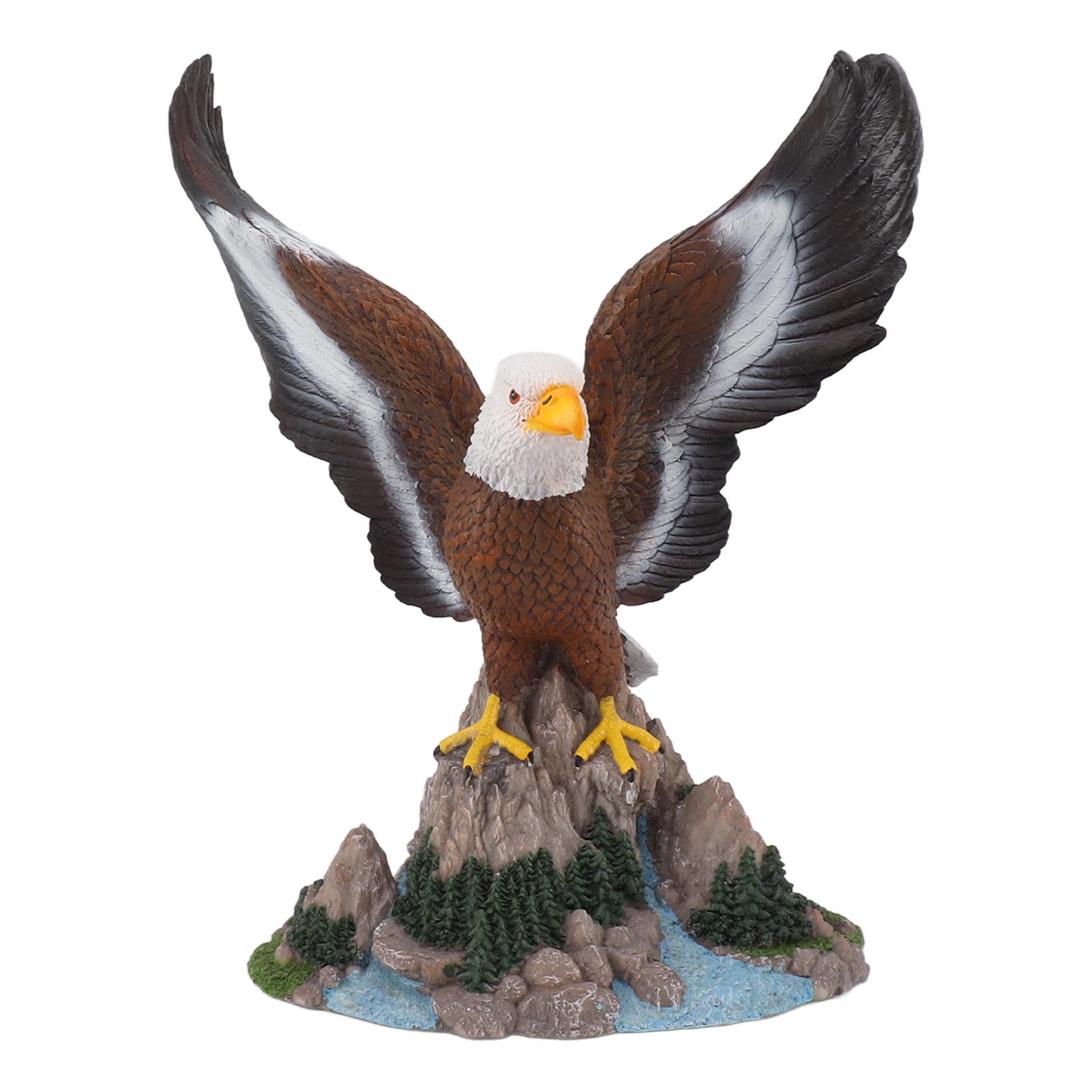 

Resin Eagle Sculpture 29x35cm Spread Eagle Figurine Patriotic Decor with Hand Painted Details for Collectors Gifts