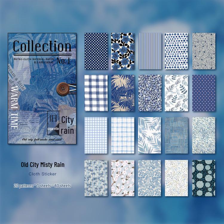 Retro Floral Cloth Pattern Paper for DIY Decoration and Collage